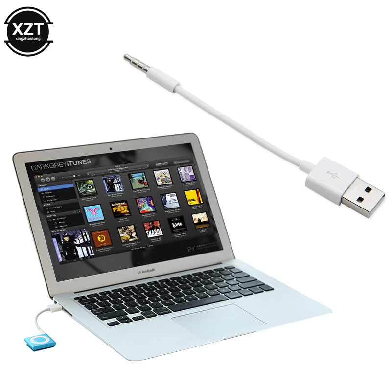 3.5mm Jack to USB 2.0 Data Sync Charger Transfer Audio Adapter Charging Cable for Apple iPod Shuffle 3rd 4th 5th 6th 7th MP3