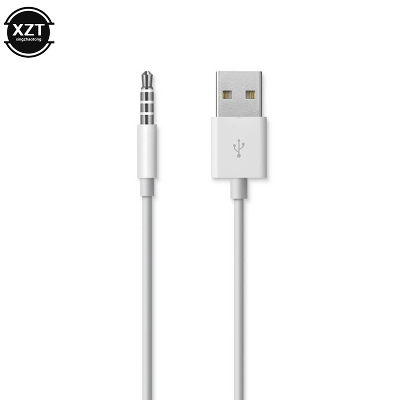 3.5mm Jack to USB 2.0 Data Sync Charger Transfer Audio Adapter Charging Cable for Apple iPod Shuffle 3rd 4th 5th 6th 7th MP3