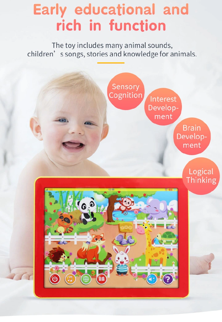Early Educational Toys Kids Laptop Learning Machine Tablets Electrical Musical Cartoon Zoo Tablet Pad Toys for Kids