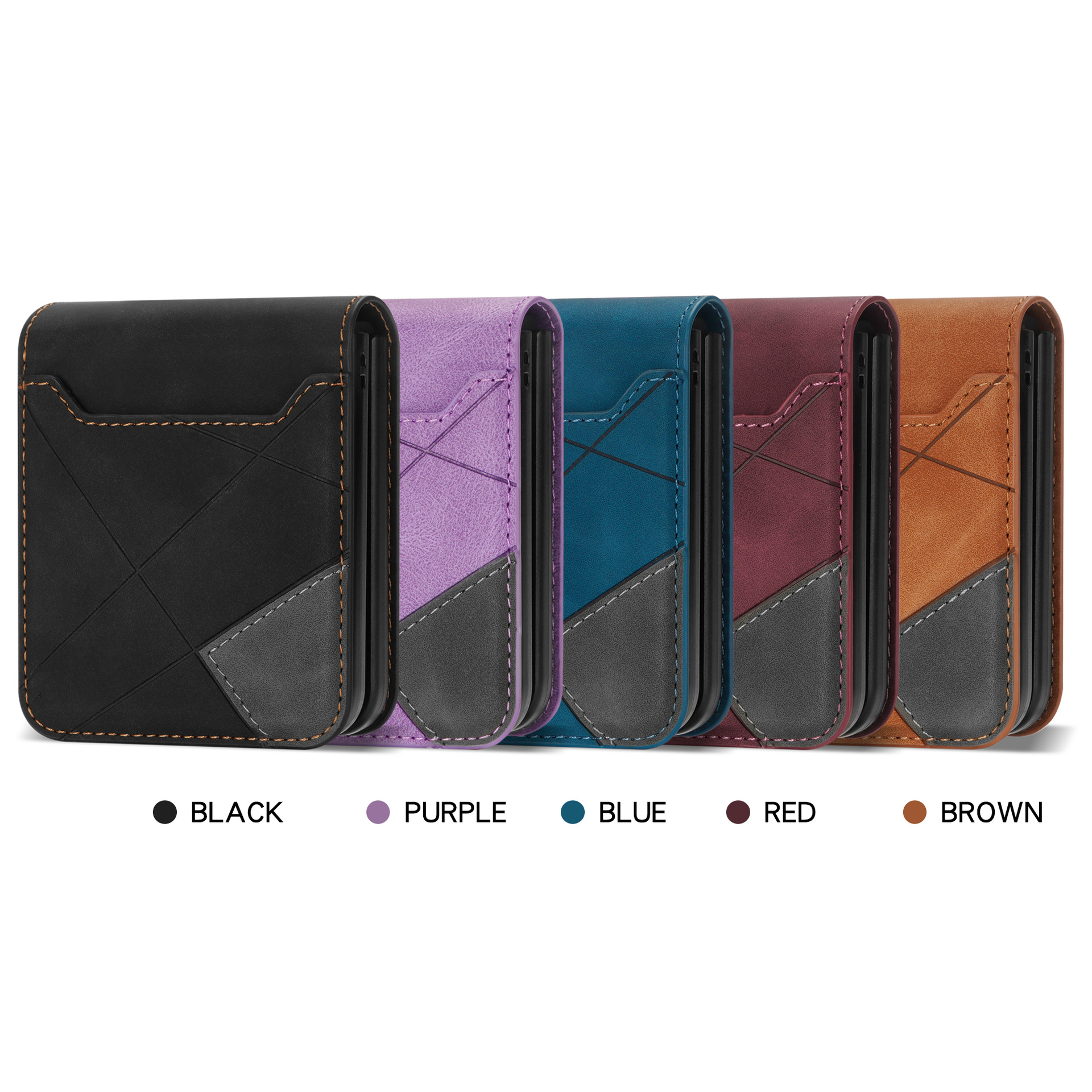 Samsung Galaxy Z Flip 4 Z Flip 3 Case with Ring, Premium Leather Back Cover Anti-Scratch Shockproof Case