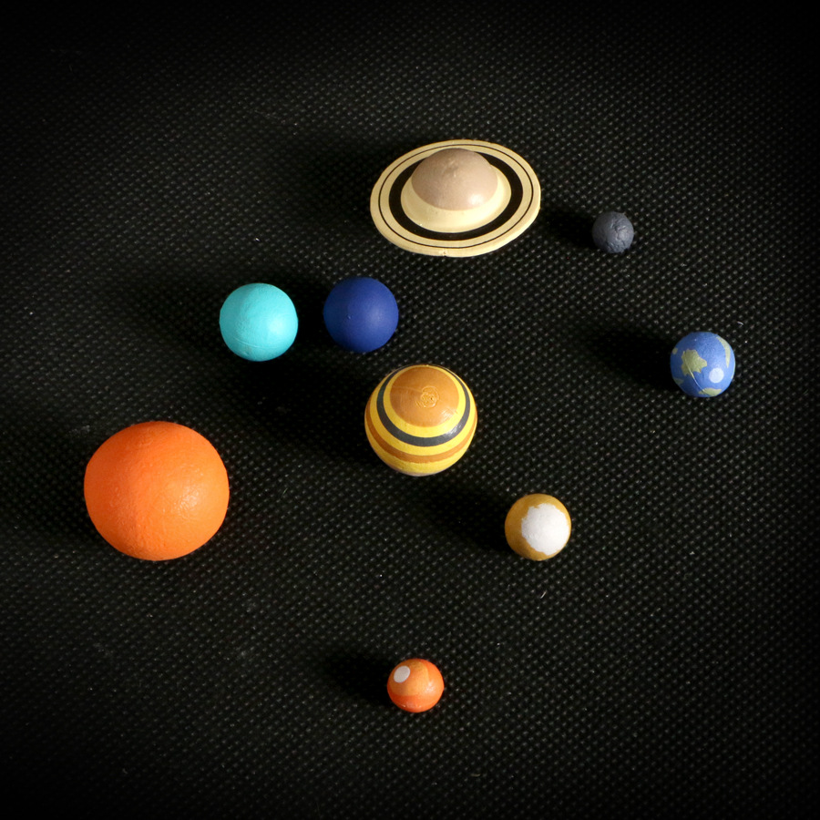 Eight Planets Solar System Star 3D Diorama Galaxy Astrogeography Science Education Toy Rubber Lining