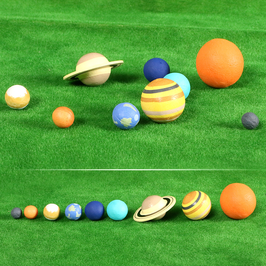 Eight Planets Solar System Star 3D Diorama Galaxy Astrogeography Science Education Toy Rubber Lining