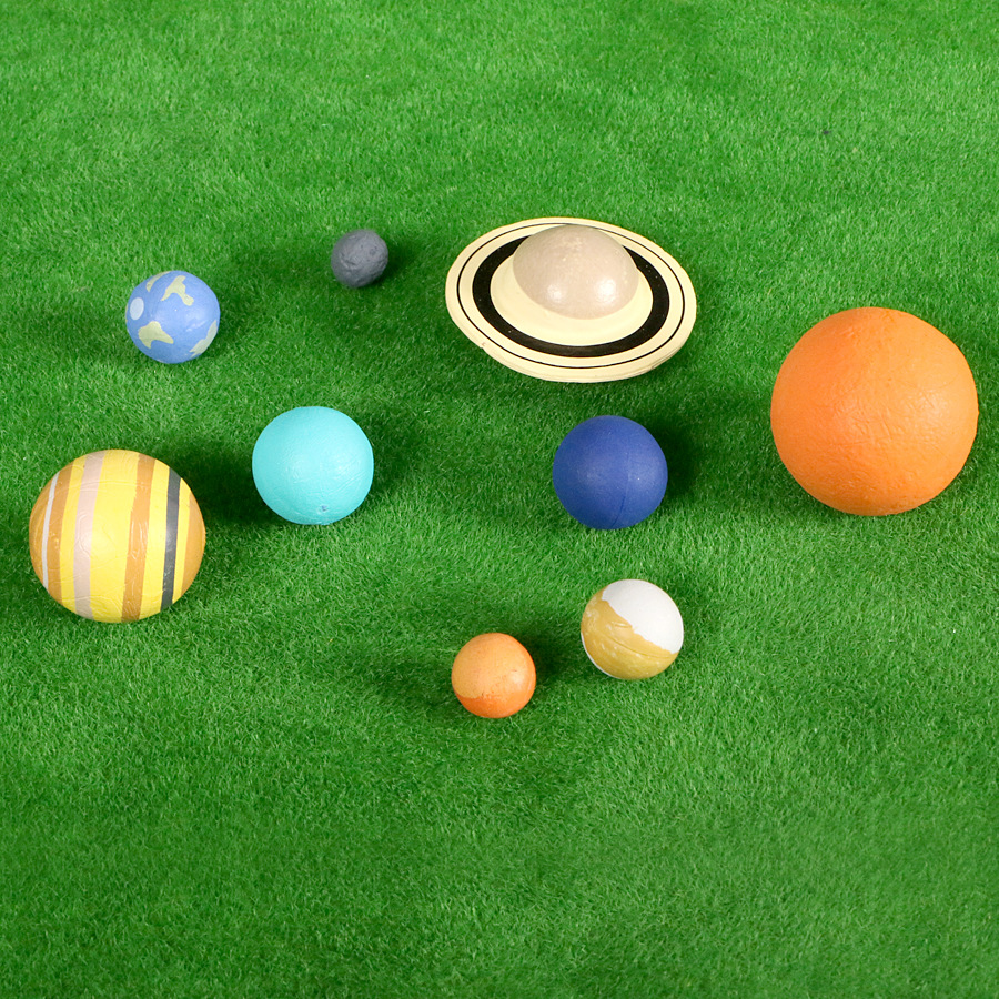 Eight Planets Solar System Star 3D Diorama Galaxy Astrogeography Science Education Toy Rubber Lining
