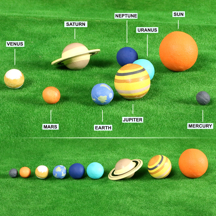 Eight Planets Solar System Star 3D Diorama Galaxy Astrogeography Science Education Toy Rubber Lining