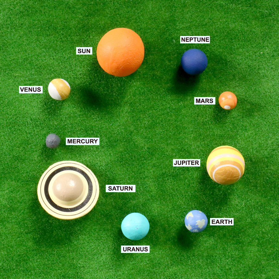 Eight Planets Solar System Star 3D Diorama Galaxy Astrogeography Science Education Toy Rubber Lining