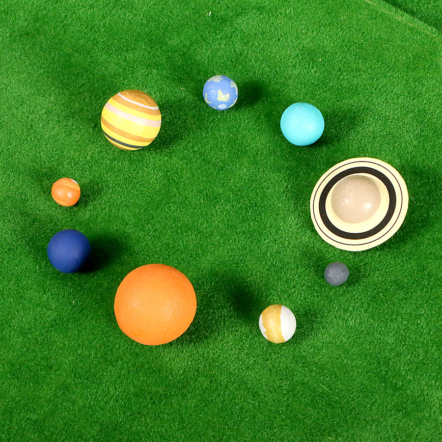 Eight Planets Solar System Star 3D Diorama Galaxy Astrogeography Science Education Toy Rubber Lining