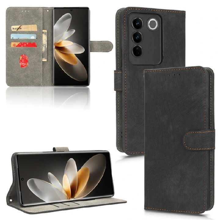 PU Leather Folio Flip Cover for Vivo V27/V27 PRO Wallet Case with [RFID Blocking] Card Holster Kickstand Magnet