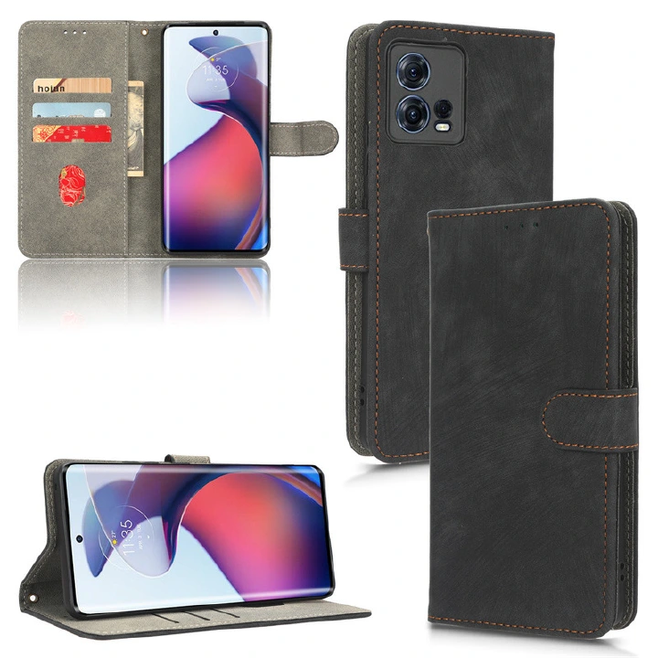PU Leather Folio Flip Cover for Motorola S30 Pro/Motorola X30 Pro Wallet Case with [RFID Blocking] Card Holster Kickstand Magnet