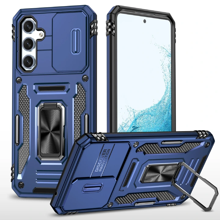 Phone Case for Samsung Galaxy A54 A14 A34 A13 A23 A33 A53 A73 A12 A22 4G 22 5G A32 4G A32 5G A42 A52 A72 A82 with Stand and Sliding Camera Cover