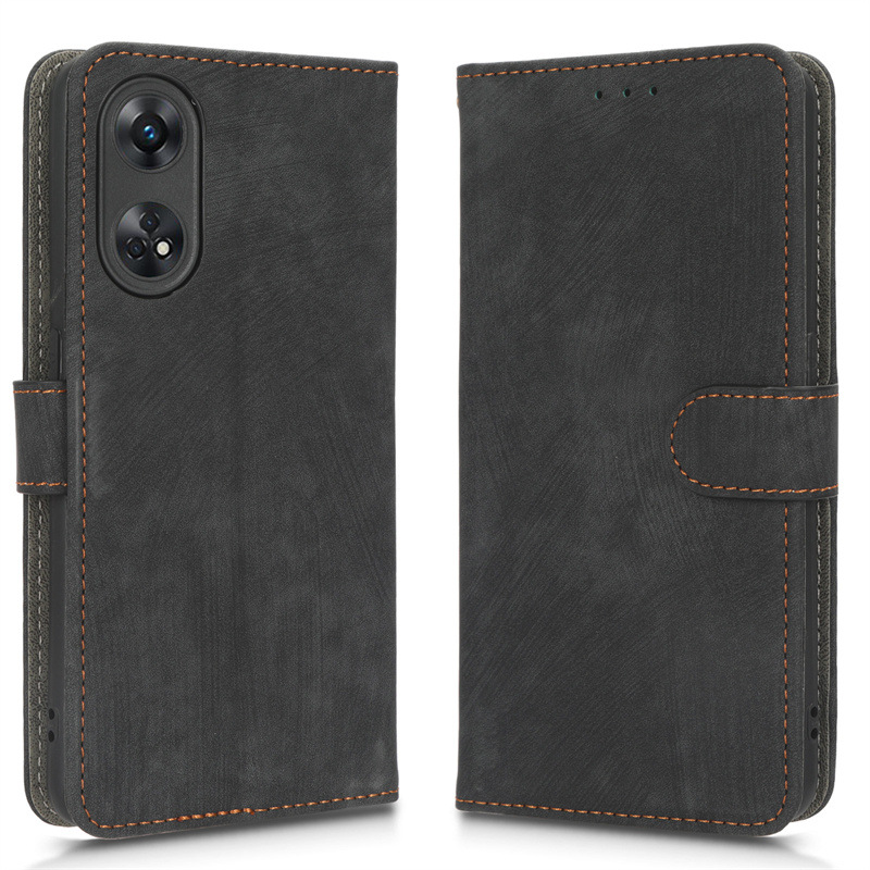 PU Leather Folio Flip Cover for OPPO Reno8 T 4G 6.43'' Wallet Case with [RFID Blocking] Card Holster Kickstand Magnetic Closure Shockproof Phone Cover