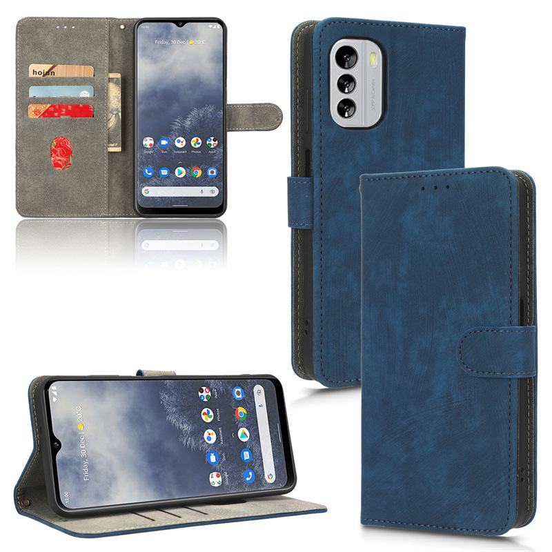 PU Leather Folio Flip Cover for Nokia G60 Wallet Case with [RFID Blocking] Card Holster Kickstand Magnetic Closure Shockproof Phone Cover