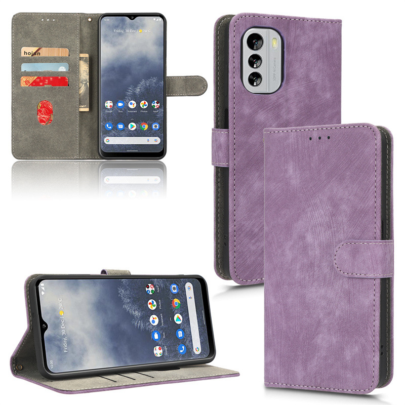 PU Leather Folio Flip Cover for Nokia G60 Wallet Case with [RFID Blocking] Card Holster Kickstand Magnetic Closure Shockproof Phone Cover