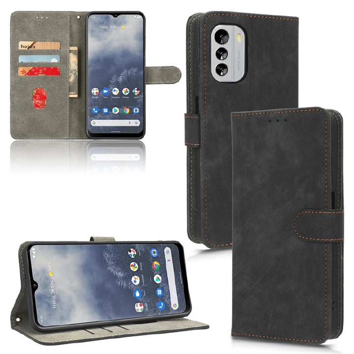 PU Leather Folio Flip Cover for Nokia G60 Wallet Case with [RFID Blocking] Card Holster Kickstand Magnetic Closure Shockproof Phone Cover