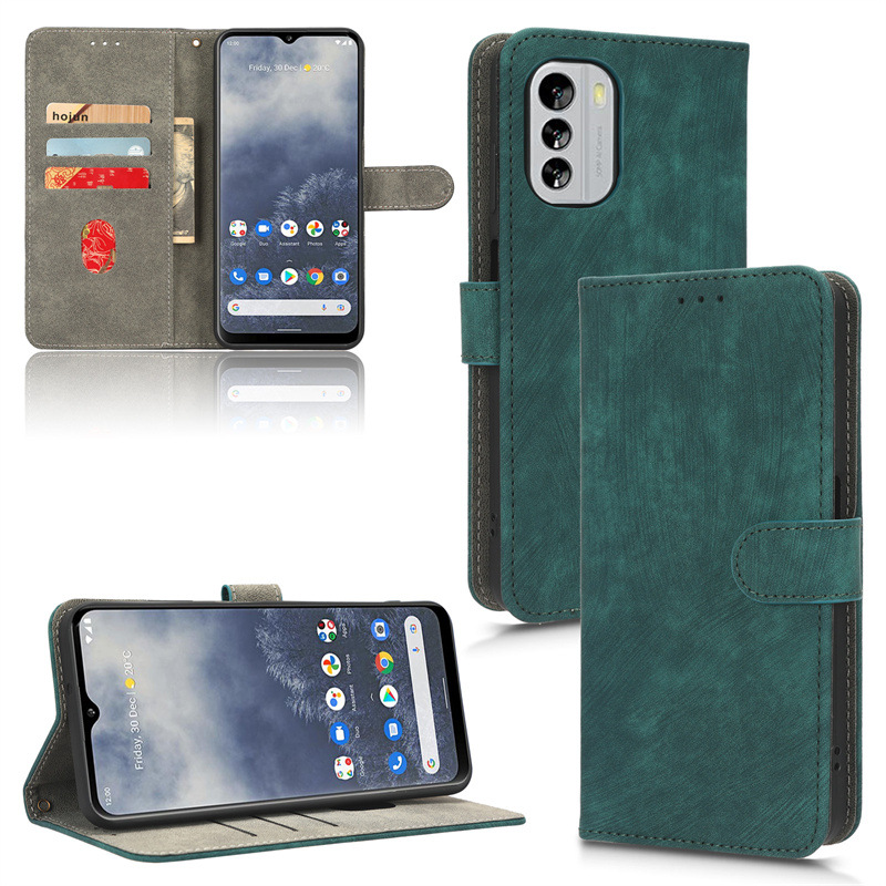 PU Leather Folio Flip Cover for Nokia G60 Wallet Case with [RFID Blocking] Card Holster Kickstand Magnetic Closure Shockproof Phone Cover