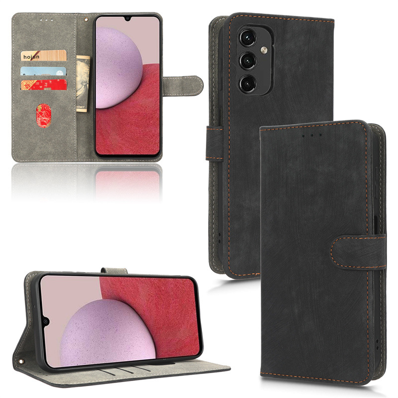 PU Leather Folio Flip Cover for Samsung Galaxy A14 5G Wallet Case with [RFID Blocking] Card Holster Kickstand Magnetic Closure Shockproof Phone Cover