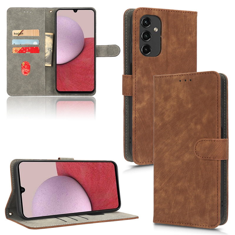 PU Leather Folio Flip Cover for Samsung Galaxy A14 5G Wallet Case with [RFID Blocking] Card Holster Kickstand Magnetic Closure Shockproof Phone Cover