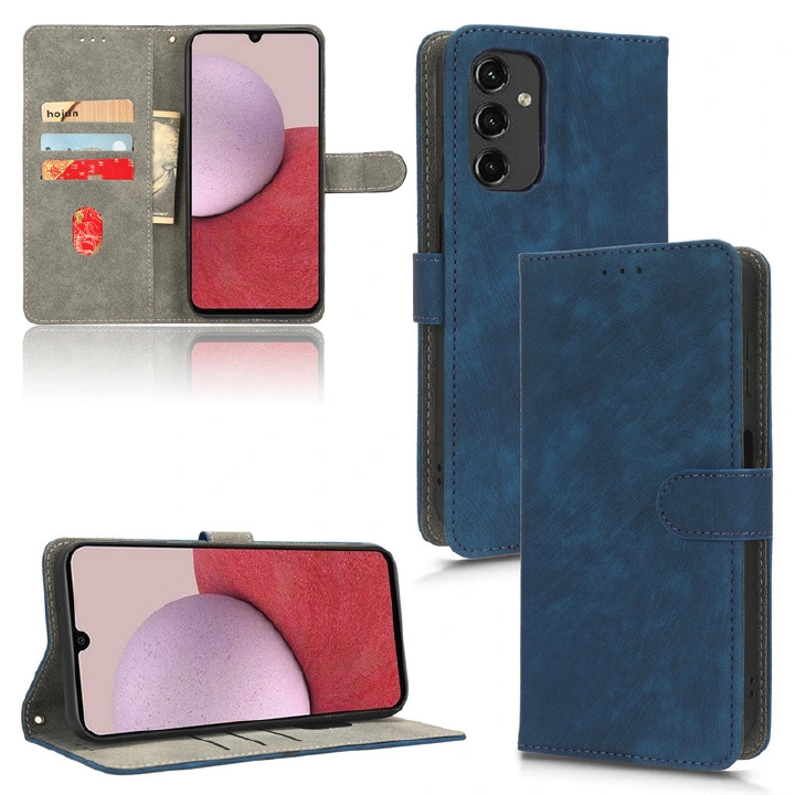 PU Leather Folio Flip Cover for Samsung Galaxy A14 5G Wallet Case with [RFID Blocking] Card Holster Kickstand Magnetic Closure Shockproof Phone Cover