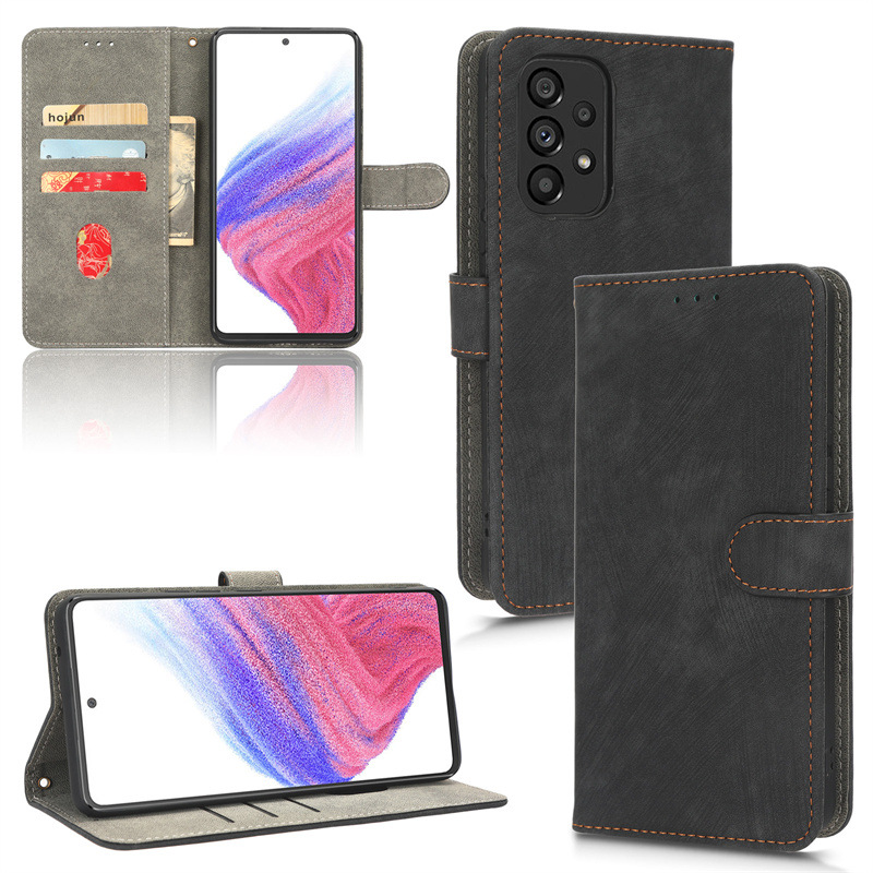 PU Leather Folio Flip Cover for Samsung Galaxy A53 5G/Galaxy A73 5G Wallet Case with [RFID Blocking] Card Holster Kickstand Magnetic Closure Shockproof Phone Cover