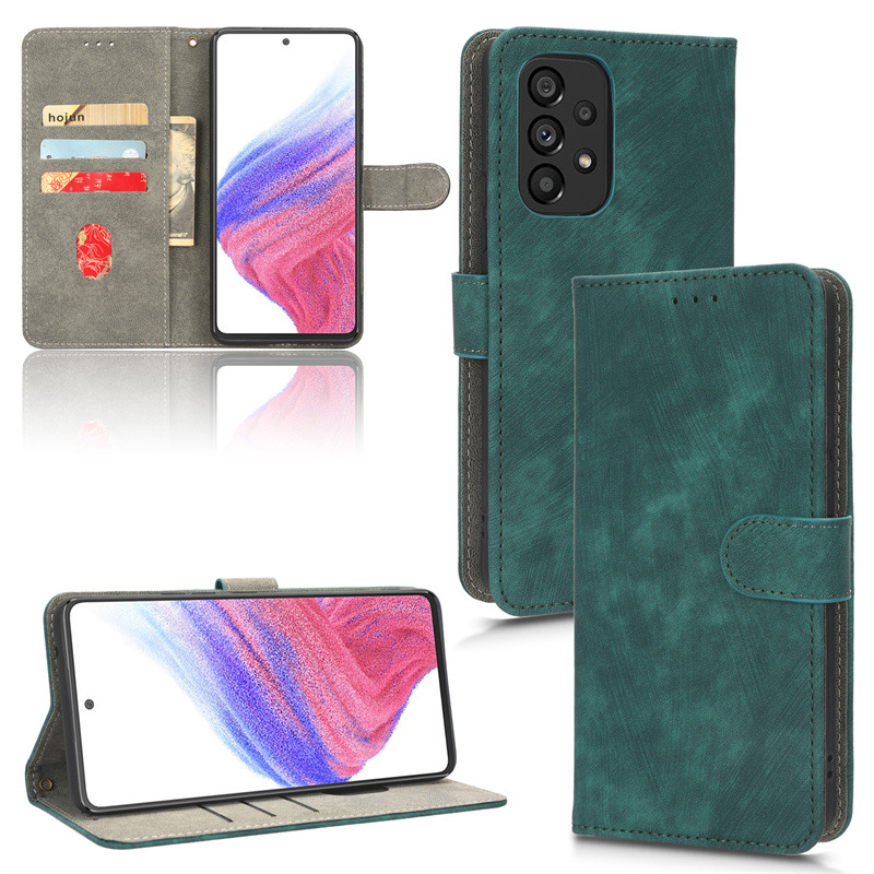 PU Leather Folio Flip Cover for Samsung Galaxy A53 5G/Galaxy A73 5G Wallet Case with [RFID Blocking] Card Holster Kickstand Magnetic Closure Shockproof Phone Cover