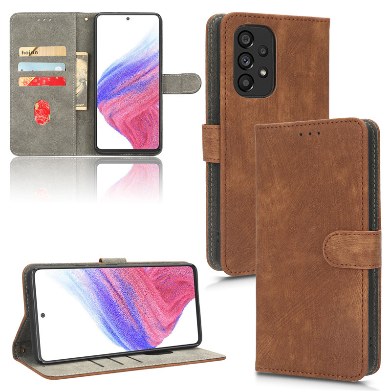 PU Leather Folio Flip Cover for Samsung Galaxy A53 5G/Galaxy A73 5G Wallet Case with [RFID Blocking] Card Holster Kickstand Magnetic Closure Shockproof Phone Cover