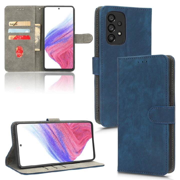 PU Leather Folio Flip Cover for Samsung Galaxy A53 5G/Galaxy A73 5G Wallet Case with [RFID Blocking] Card Holster Kickstand Magnetic Closure Shockproof Phone Cover
