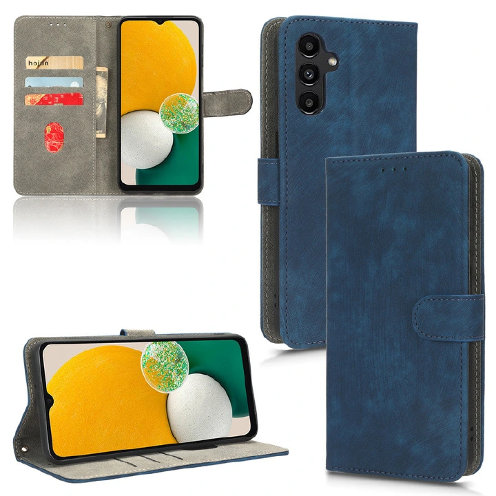 PU Leather Folio Flip Cover for Samsung Galaxy A04S/Galaxy A13 5G/A04/A04E/F04/M04 Wallet Case with [RFID Blocking] Card Holster Kickstand Magnetic Closure Shockproof Phone Cover