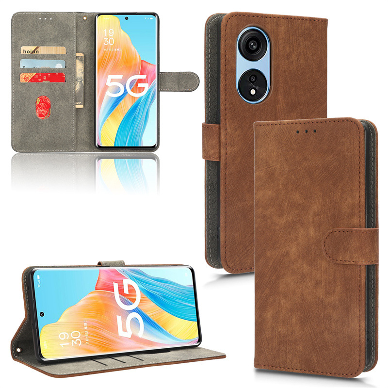 PU Leather Folio Flip Cover for OPPO Reno8 T 5G 6.7'' Wallet Case with [RFID Blocking] Card Holster Kickstand Magnetic Closure Shockproof Phone Cover