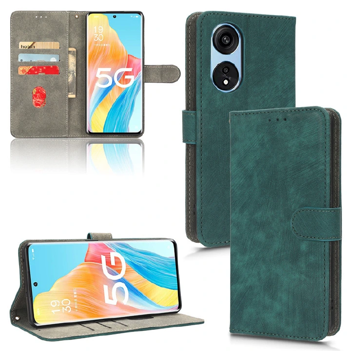 PU Leather Folio Flip Cover for OPPO Reno8 T 5G 6.7'' Wallet Case with [RFID Blocking] Card Holster Kickstand Magnetic Closure Shockproof Phone Cover