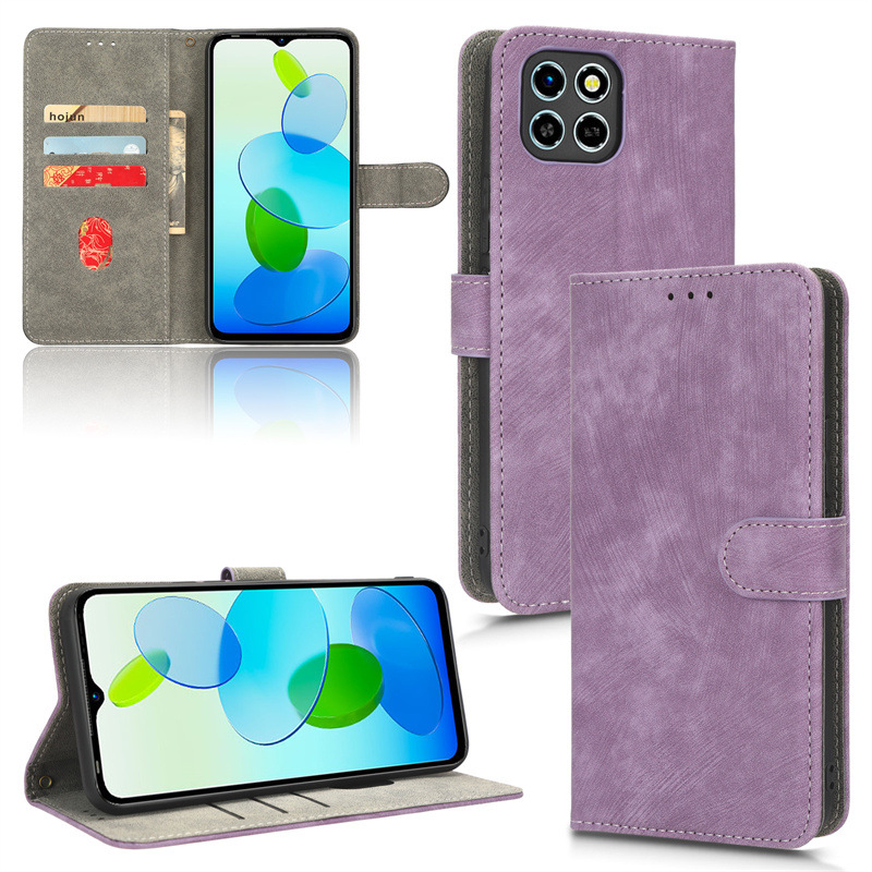 PU Leather Folio Flip Cover for Infinix Smart 6 HD/X6512 Wallet Case with [RFID Blocking] Card Holster Kickstand Magnetic Closure Shockproof Phone Cover