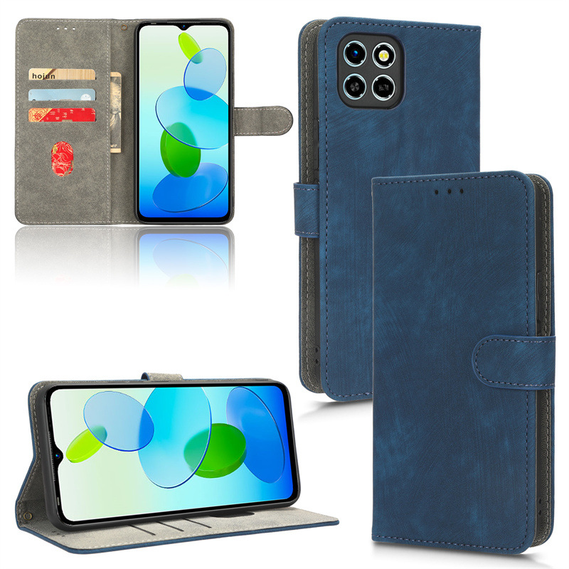PU Leather Folio Flip Cover for Infinix Smart 6 HD/X6512 Wallet Case with [RFID Blocking] Card Holster Kickstand Magnetic Closure Shockproof Phone Cover