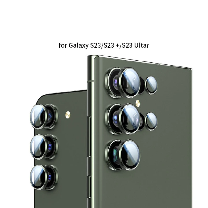 Camera Lens Protector For Samsung Galaxy S23 Ultra S23 Plus S23 Toughened Glass+Aluminium Alloy Metal Camera Lens Protectors Film
