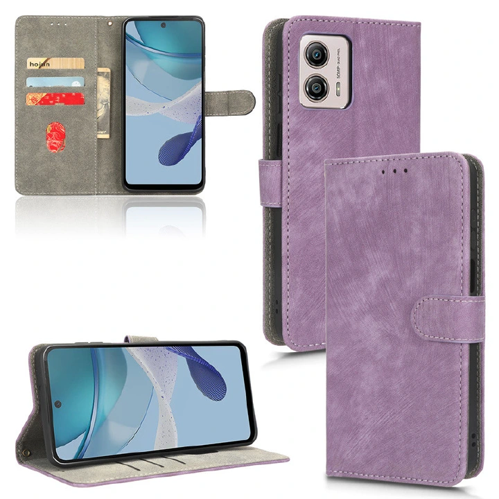 Flip Cover for Motorola G 5G 2023  PU Leather Phone Case Full-Body Protection Shockproof Wallet Cover With Hand Strap