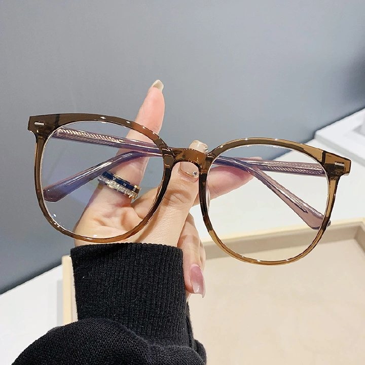 New Plate Pin Leg Anti-blue Light Flat Mirror Retro Myopic Optical Glasses Frame Men And Women With The Same Paragraph