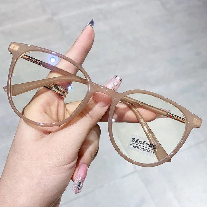 New Fashion Anti-blue Light Flat Mirror Round Trend TR Glasses Frame Men And Women Students Can Match Myopic Glasses