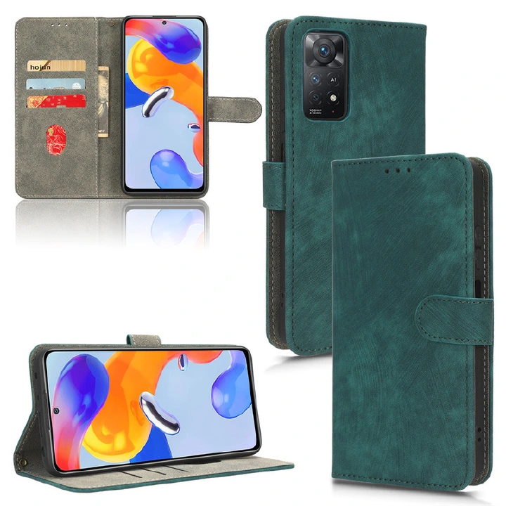 PU Leather Folio Flip Cover for Xiaomi Redmi Note 11 Pro 4G Note 11T Pro Wallet Case with [RFID Blocking] Card Holster Kickstand Magnet
