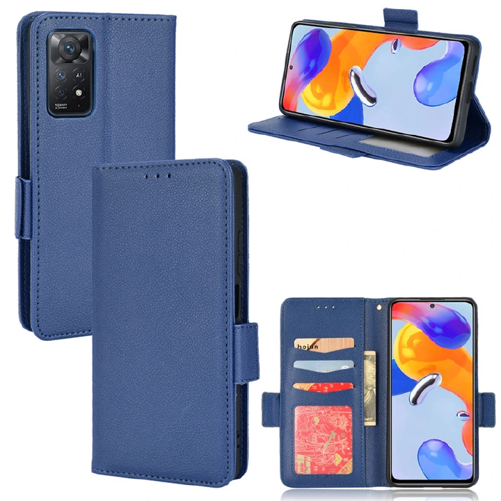Wallet Flip Cover for Xiaomi Redmi Note 12 Pro 4G Case Lychee Pattern Leather Magnetic Flip Folio Stand Phone Cover with Card Holder