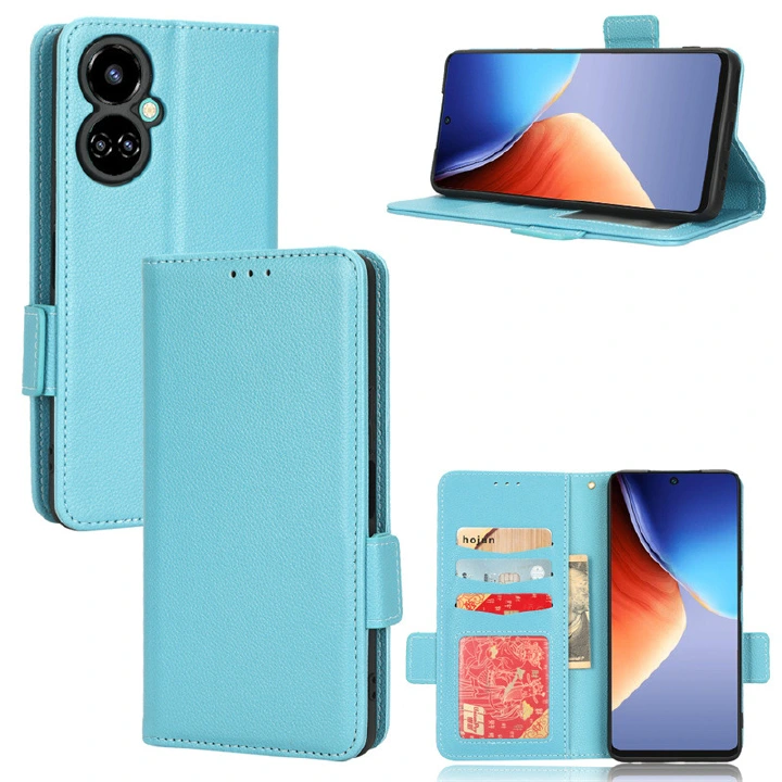 Wallet Flip Cover for Tecno Camon 19  Pro 4G Case Lychee Pattern Leather Magnetic Flip Folio Stand Phone Cover with Card Holder