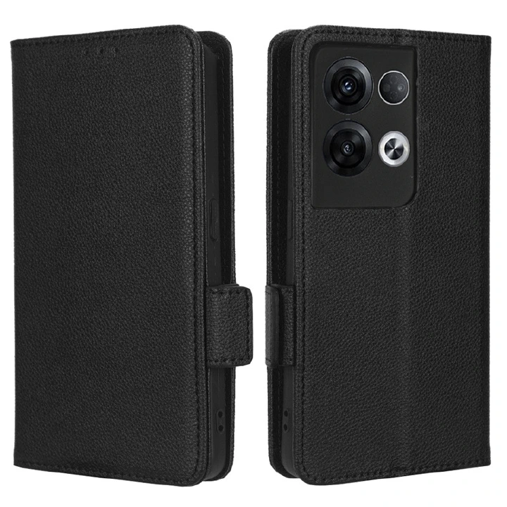 Wallet Flip Cover for OPPO Reno8 5G Reno8 Pro 5G Case Lychee Pattern Leather Magnetic Flip Folio Stand Phone Cover with Card Holder