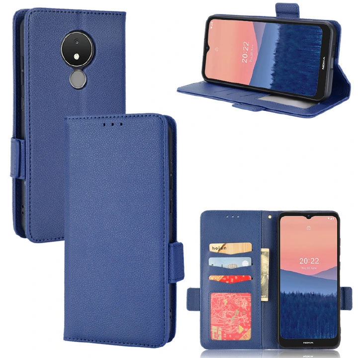 Wallet Flip Cover for Nokia C21 Case Lychee Pattern Leather Magnetic Flip Folio Stand Phone Cover with Card Holder