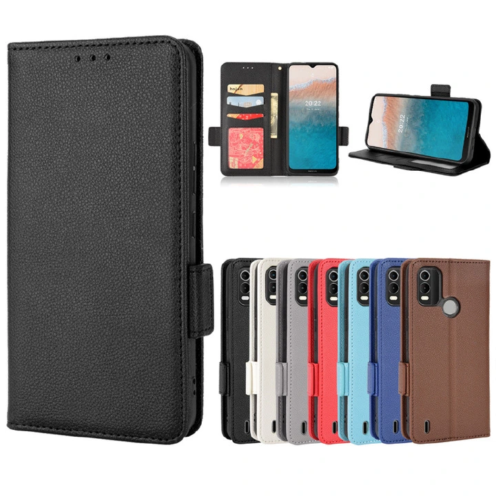 Wallet Flip Cover for Nokia C21 Plus Case Lychee Pattern Leather Magnetic Flip Folio Stand Phone Cover with Card Holder