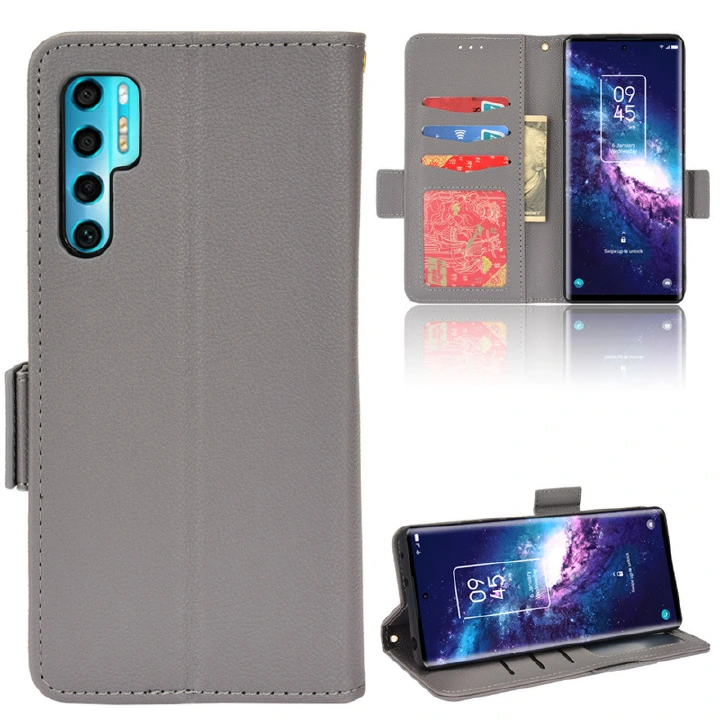 Wallet Flip Cover for TCL 20 Pro 5G Case Lychee Pattern Leather Magnetic Flip Folio Stand Phone Cover with Card Holder