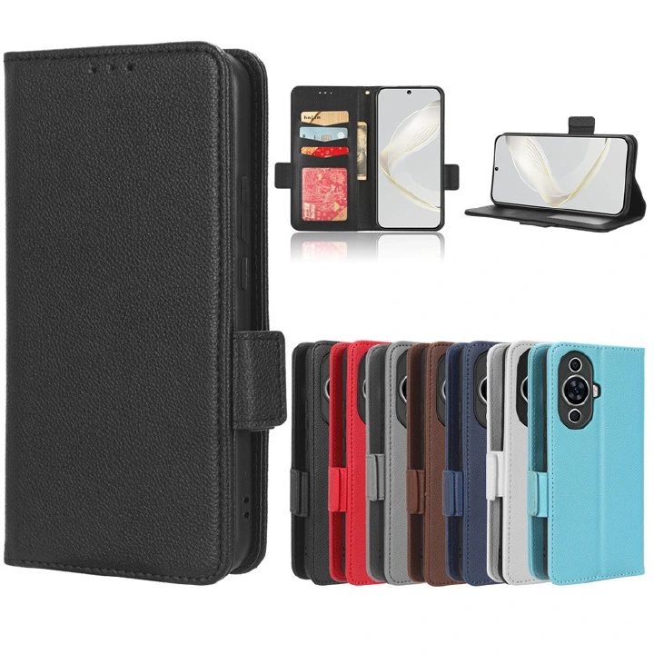Wallet Flip Cover for Huawei Nova 11 11 Pro 11i Case Lychee Pattern Leather Magnetic Flip Folio Stand Phone Cover with Card Holder
