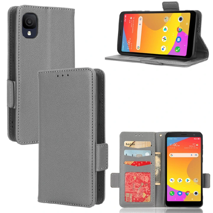 Wallet Flip Cover for TCL ION Z Case Lychee Pattern Leather Magnetic Flip Folio Stand Phone Cover with Card Holder