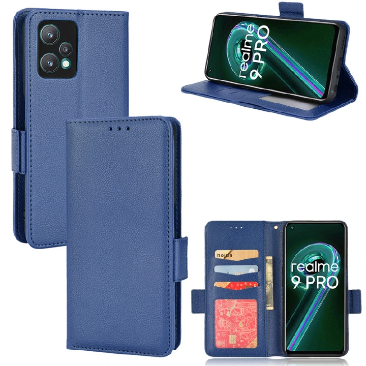 Wallet Flip Cover for OnePlus Nord CE2 Lite 5G Case Lychee Pattern Leather Magnetic Flip Folio Stand Phone Cover with Card Holder