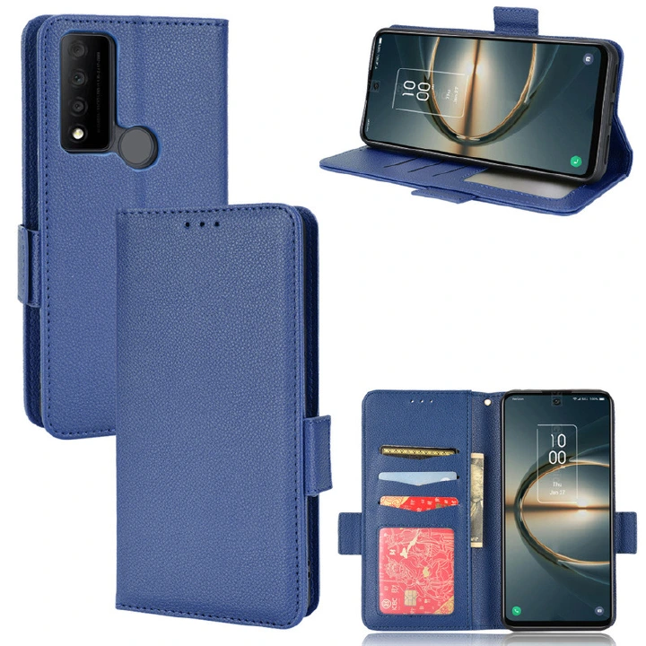 Wallet Flip Cover for  TCL 30V 5G Case Lychee Pattern Leather Magnetic Flip Folio Stand Phone Cover with Card Holder