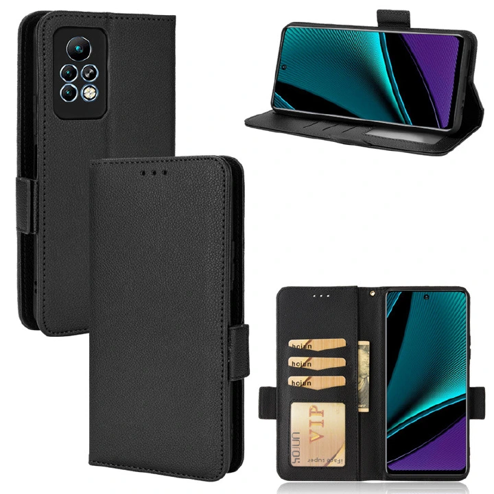Wallet Flip Cover for Infinix Note 11 Pro Case Lychee Pattern Leather Magnetic Flip Folio Stand Phone Cover with Card Holder