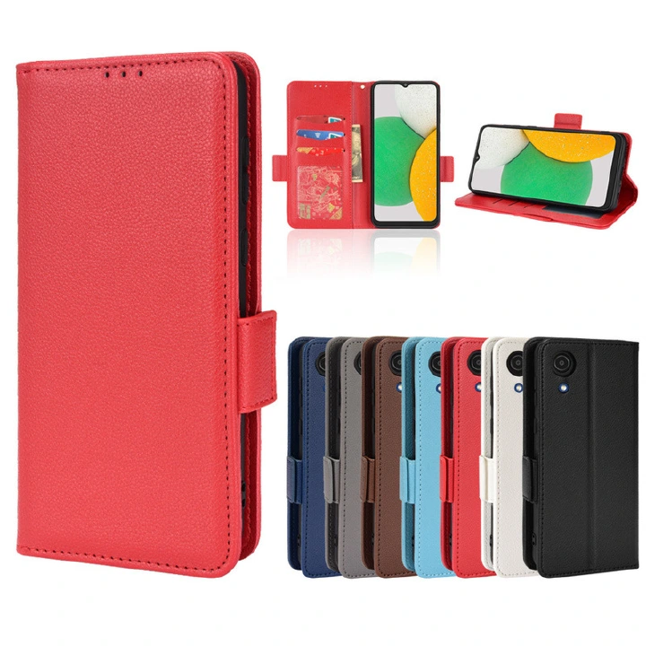 Wallet Flip Cover for Samsung Galaxy A03 Core Case Lychee Pattern Leather Magnetic Flip Folio Stand Phone Cover with Card Holder