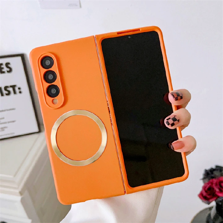 Phone Case for Samsung Galaxy Z FliP3 4 Z Fold3 4  Dazzling Fold Magnetic Suction Case PC Fall Protection Shockproof Bumper Cover