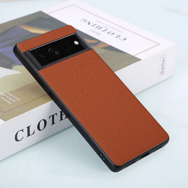 Phone Case for Google Pixel 7 6 Pro 6A 5A 4A 5 4 Fashion Lychee Grain Leather Shockproof Anti Fall Protective Cover