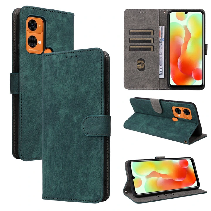 PU Leather Folio Flip Cover for Oukitel C33 Wallet Case with [RFID Blocking] Card Holster Kickstand Magnet